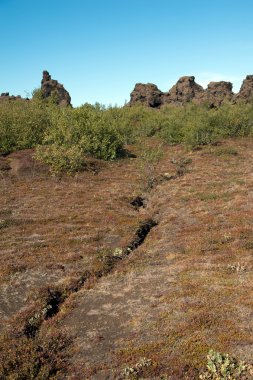 lake myvatn, İzlanda - kuzeydoğu - dimmuborgum
