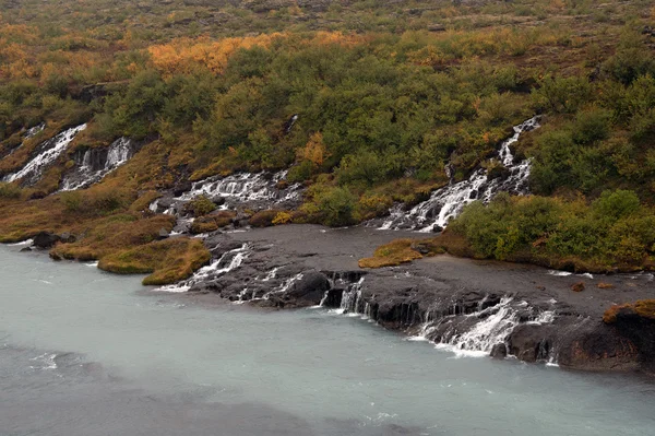 Ισλανδία - Δύση - hraunfossar — Φωτογραφία Αρχείου