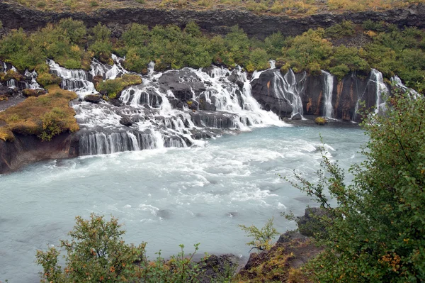 冰岛-西部-hraunfossar — 图库照片
