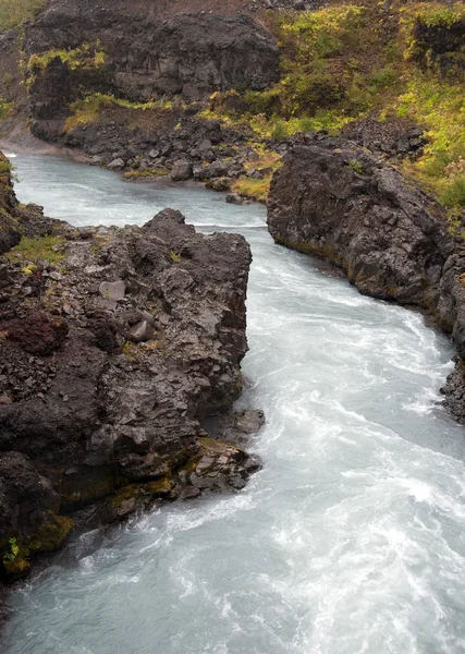 冰岛-西部-barnafoss 瀑布 — 图库照片