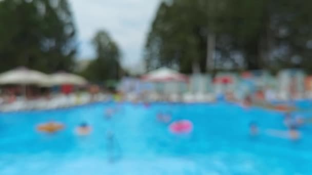 Blurred swimming pool. Blue color. Beach lockdown option. Stop motion video — Stock Video