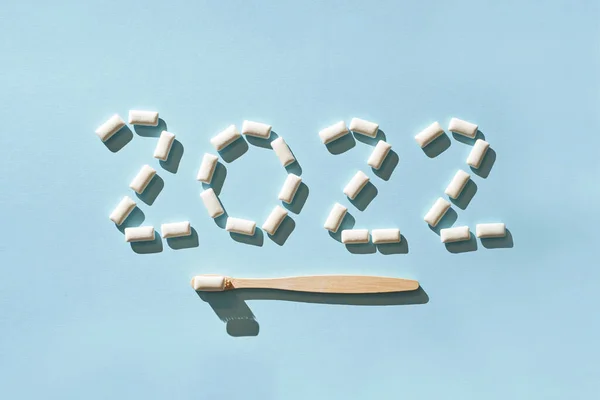 2022年数字。祝您新年快乐。开始1月的想法。创意明信片 — 图库照片