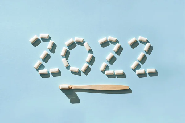 2022 numeri. Felice anno nuovo. Inizia l'idea di gennaio. Cartolina creativa — Foto Stock