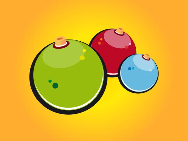 Three christmas balls — Stock Vector