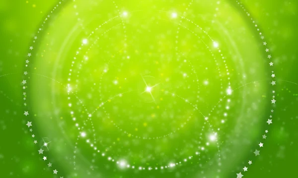 Abstract green circles stars — Stock Photo, Image