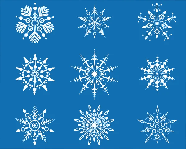 Collection snowflakes — Stock Vector