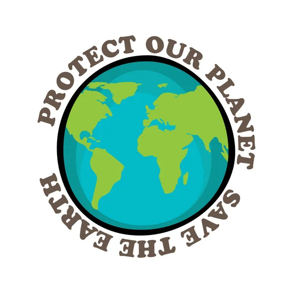 Protégez Notre Planète Conception Conceptuelle Pour Jour Terre — Image vectorielle