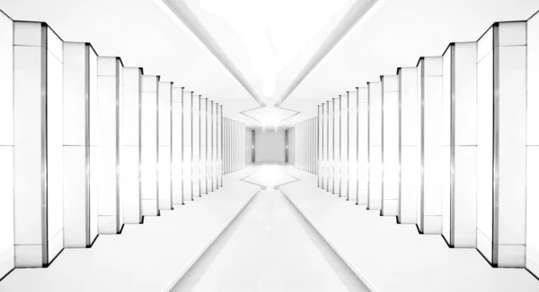 Stairs in modern black and white interior — Stock Photo, Image