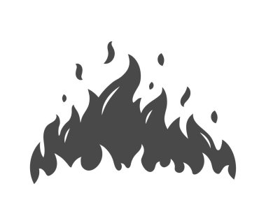 Barbekü Yangını beyaz arkaplanda izole edildi. Barbekü Konsepti. Barbekü Izgara Simgesi. Vektör illüstrasyonları