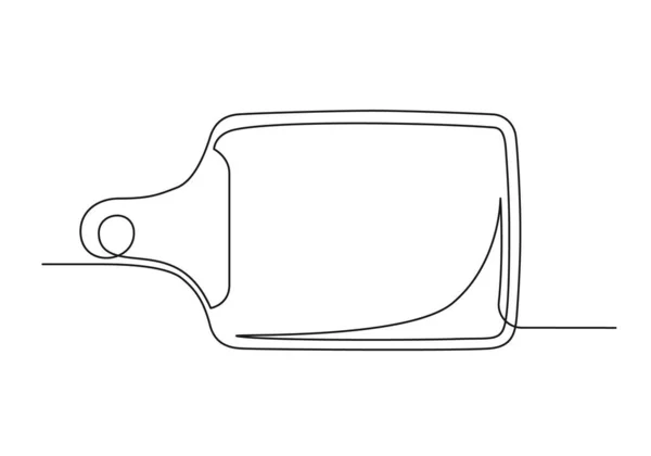 切削板の連続1本の線画 調理板は白い背景に隔離されている ベクターイラスト — ストックベクタ