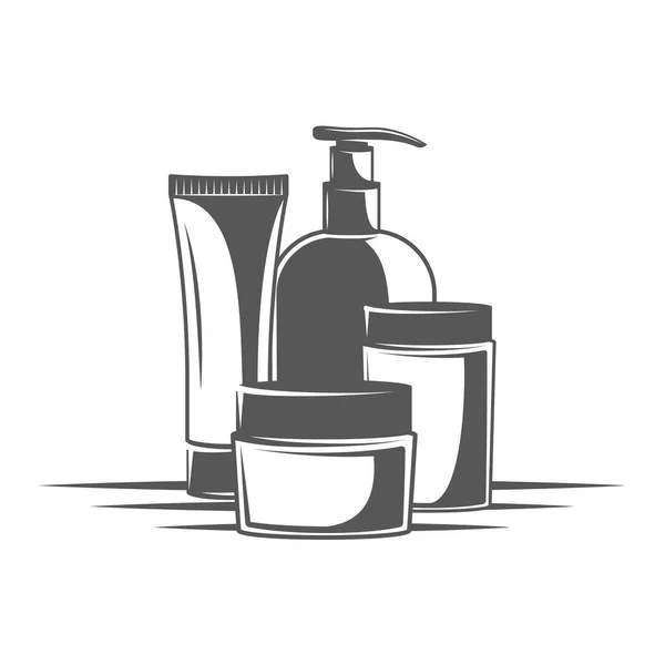 Zestaw Butelek Kosmetyków Koncepcja Kosmetyków Pielęgnacji Twarzy Ilustracja Wektora — Wektor stockowy