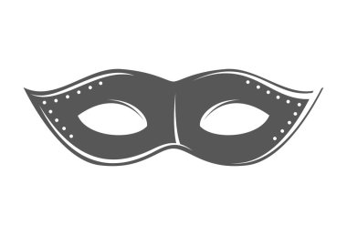 Klasik karnaval maskesi beyaz arka planda izole edilmiş. Vektör illüstrasyonu