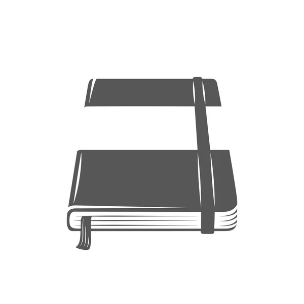 Silueta Notebook Izolované Bílém Pozadí Vektorová Ilustrace — Stockový vektor