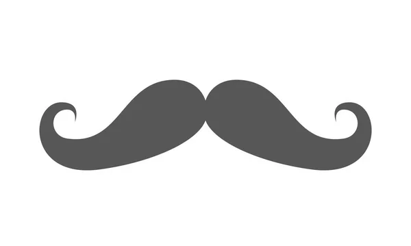 Vintage Moustache Silhouette Isolated White Background Vector Illustration — ストックベクタ