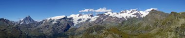 panoramik görüntüsü monte rosa ve cervino matterhorn