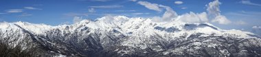 Panoramic snowy mountains clipart