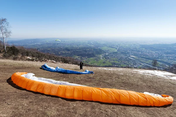 Paraglider-start — Stockfoto