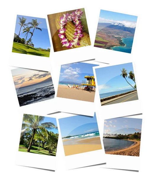 Hawaiian trip memories, collage with nine photos — Stock Photo, Image