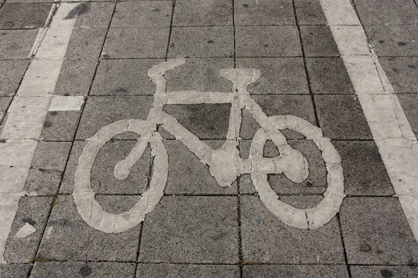 Σημάδι λωρίδα ποδήλατο — Φωτογραφία Αρχείου