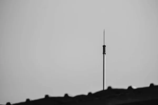Wieże Sygnalizacyjne Biegun Świetlny Czarno Białe — Zdjęcie stockowe