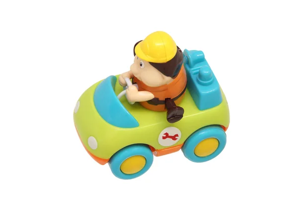 Kinderspielzeugauto mit Fahrer. — Stockfoto