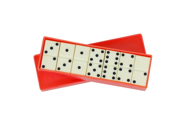 Dominosteine in einer Schachtel. — Stockfoto