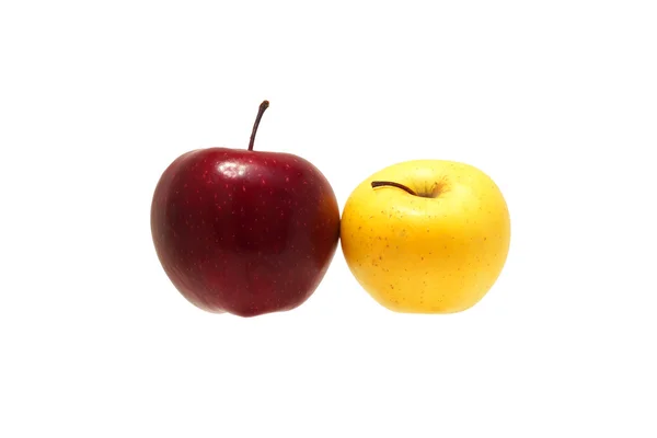 Two apples. Red and yellow. — Stock Photo, Image