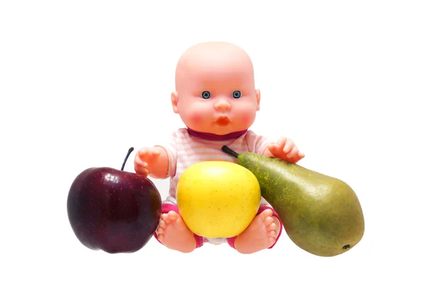 Brinquedo de bebê com frutas . — Fotografia de Stock