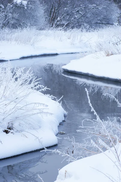 Rivier in de winter. — Stockfoto