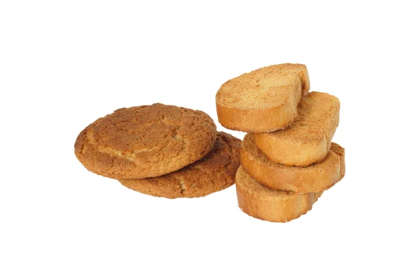 Gruppo di biscotti e cracker di farina d'avena . — Foto Stock