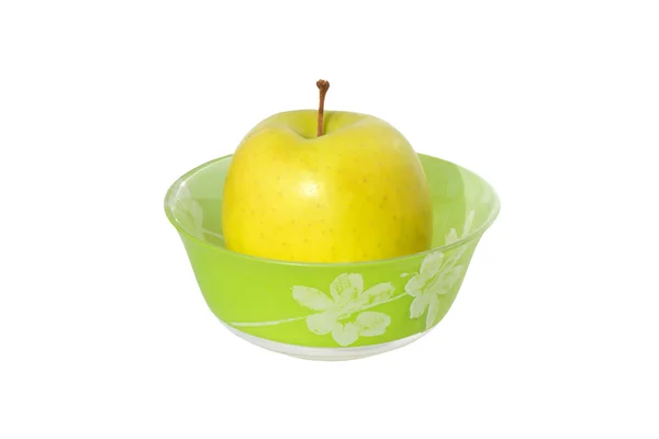Zielone jabłko płyta. — Zdjęcie stockowe