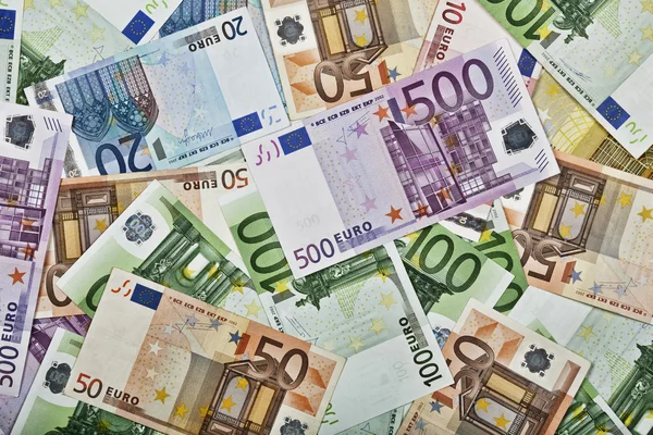 Patrón de primer plano de la moneda del papel euro — Foto de Stock