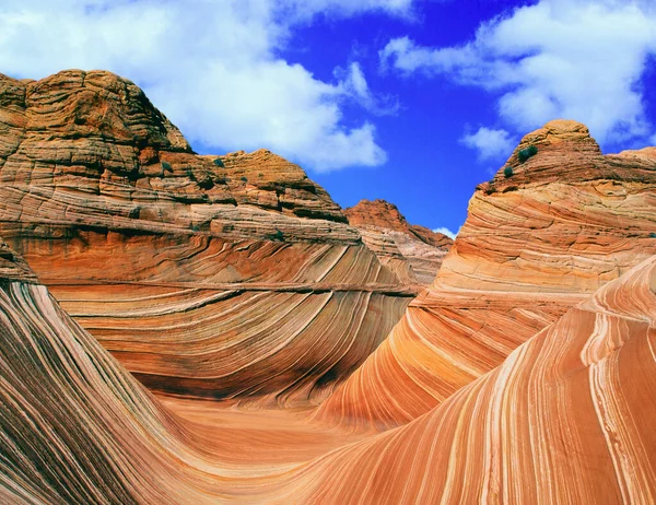 Geschichteter Sandstein Aus Dem Wellenbereich Des Paria Canyon Vermillion Cliffs — Stockfoto