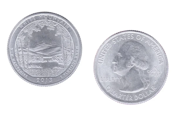 Obverse Reverse Sides White Mountians National Forest 2003P Commemortive Quarter — Stock Photo, Image