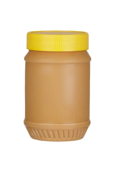 Jar Peanut Butter Isolated White Background — Foto Stock