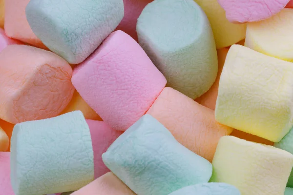 Närbild Bakgrund Några Färgglada Pastal Marshmallows — Stockfoto