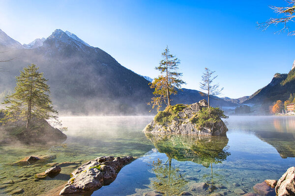 Beautiful mountain lakes in the Alps in Bavaria and Austria