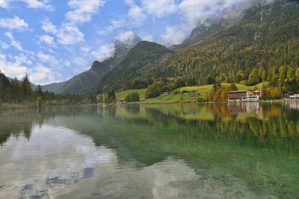 Gyönyörű Hegyi Tavak Alpokban Bajorországban Ausztriában — Stock Fotó