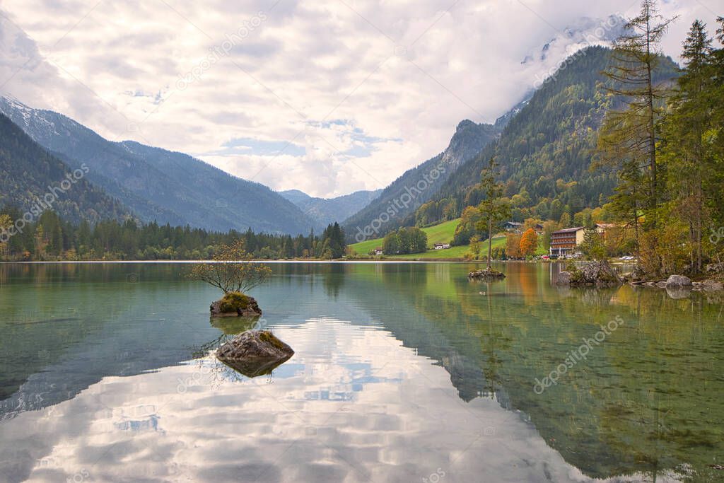 Beautiful mountain lakes in the Alps in Bavaria and Austria