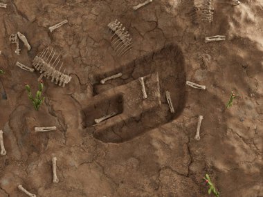 Dash Kripto Zemin Deliği Kuru Fosil Ölü Kazı 3 boyutlu Resim