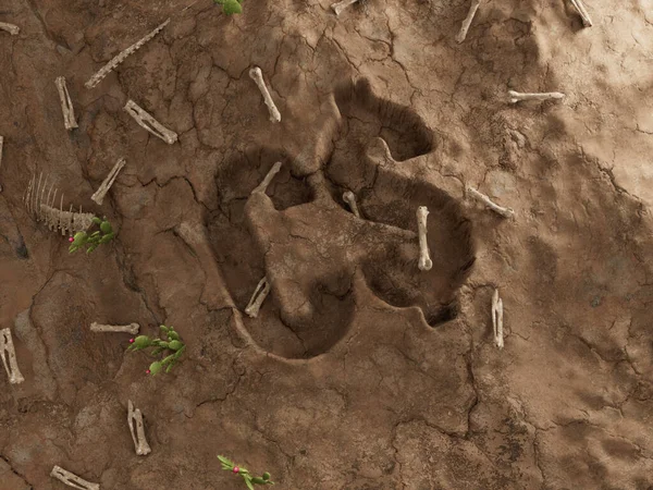 Canadian Dollar Currency Ground Hole Dry Fossil Dead Excavation Illustration — Stock Photo, Image