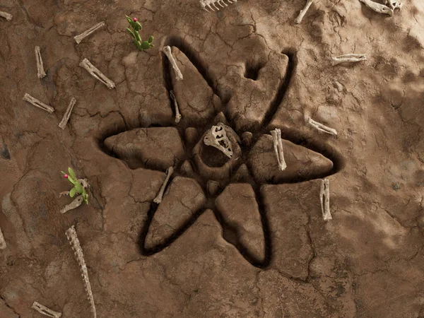 Cosmos Atos Crypto Ground Hole Dry Fossil Dead Excavation Ilustración —  Fotos de Stock