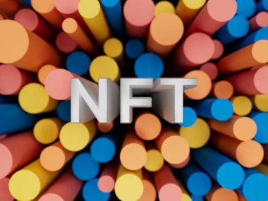 NFT Şifreleme Ekstrakt Çemberi Soyut Modern 3D Görüntü