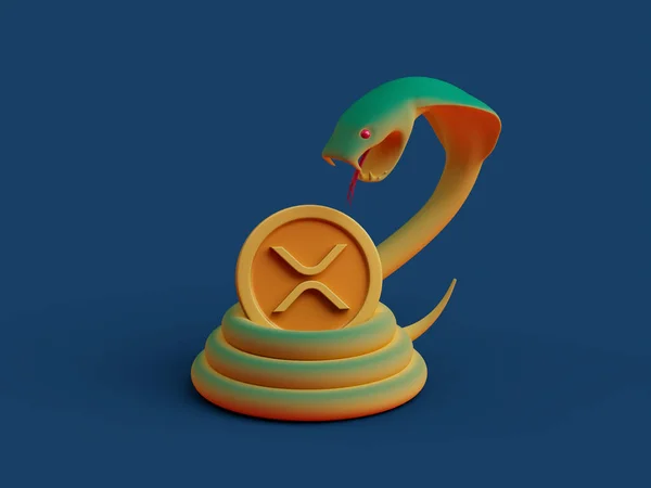 Xrp Crypto Letter Serpent Snake Hiss Coil Guard Danger Strike — Stockfoto