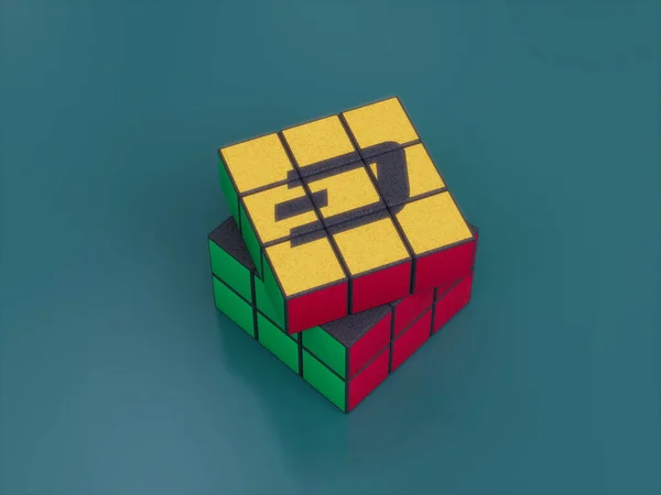 Dash Crypto Rubiks Cube Puzzle Solve Logic Game Difficult Illustration — Foto Stock