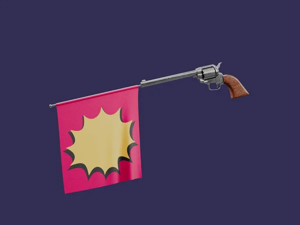 Blank Template Toy Pistol Revolver Gun Bang Fun Scam Joke — стоковое фото