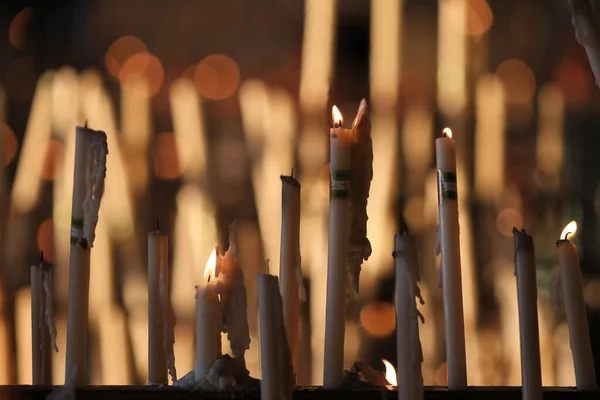 Close Candles Catholic Church — Stock Photo, Image