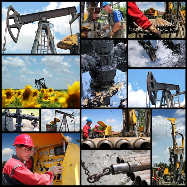 Petrol ve gaz endüstrisi - kolaj — Stok fotoğraf