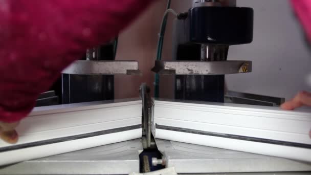 Pvc 窗口焊接过程 — 图库视频影像