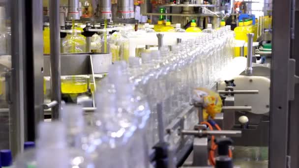 Máquina automática de llenado de botellas — Vídeos de Stock